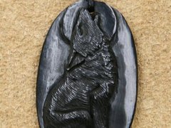 Pandantiv sculptat manual din corn Lup Urland 4.5 cm